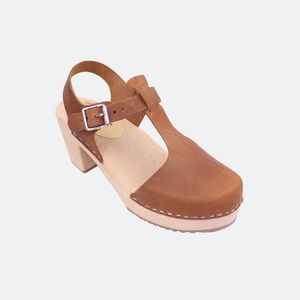 Lotta from Stockholm T- BarBrown Oiled Nubuck Clog
